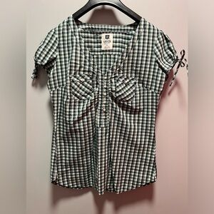 Levi’s Short Sleeve Blouse Green Plaid Size Large